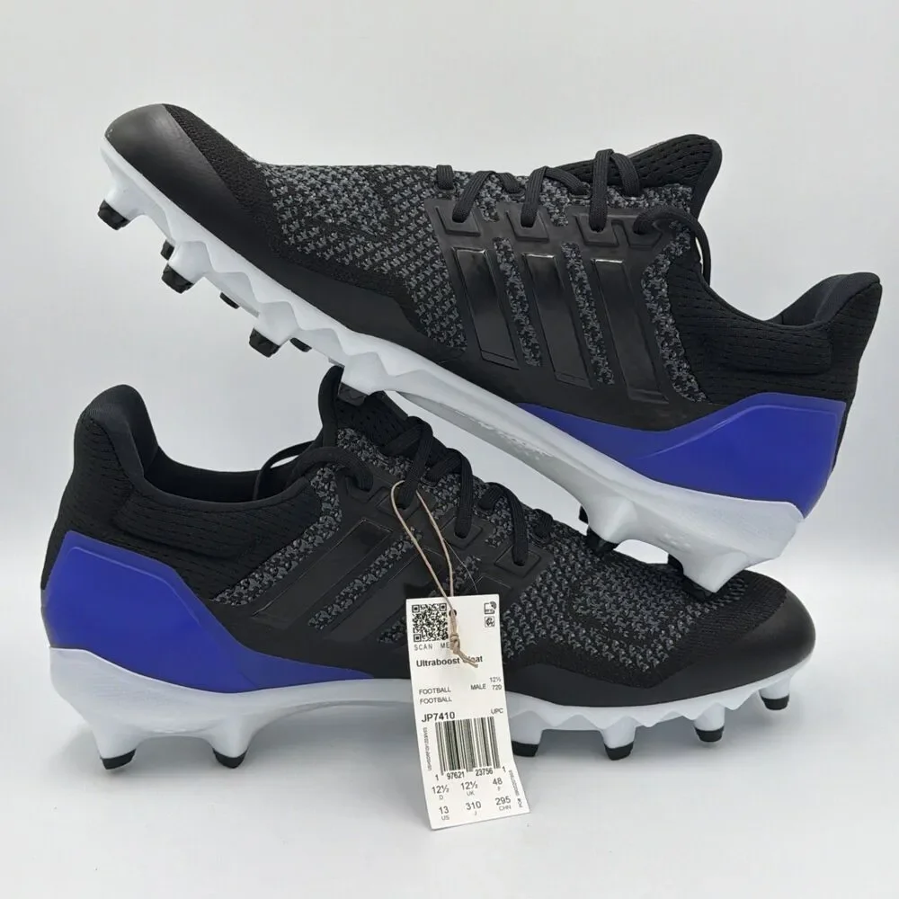 adidas Ultraboost Boost Football Cleats Mens Black Sneakers Athletic Shoes Sz 10